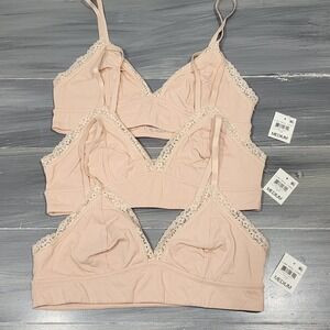 Jenni Wide Lace Bralette Chai Medium Soft Casual Feminine Set of 3